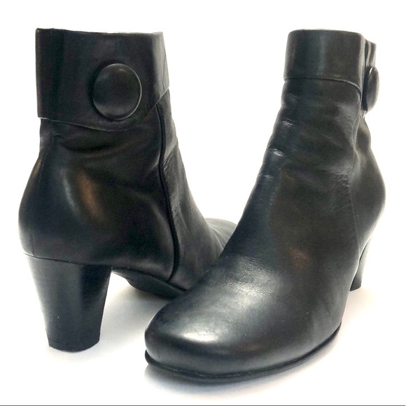 Ecco Black Side Zip Ankle Boots size EU38 US7.5 M - Picture 1 of 13